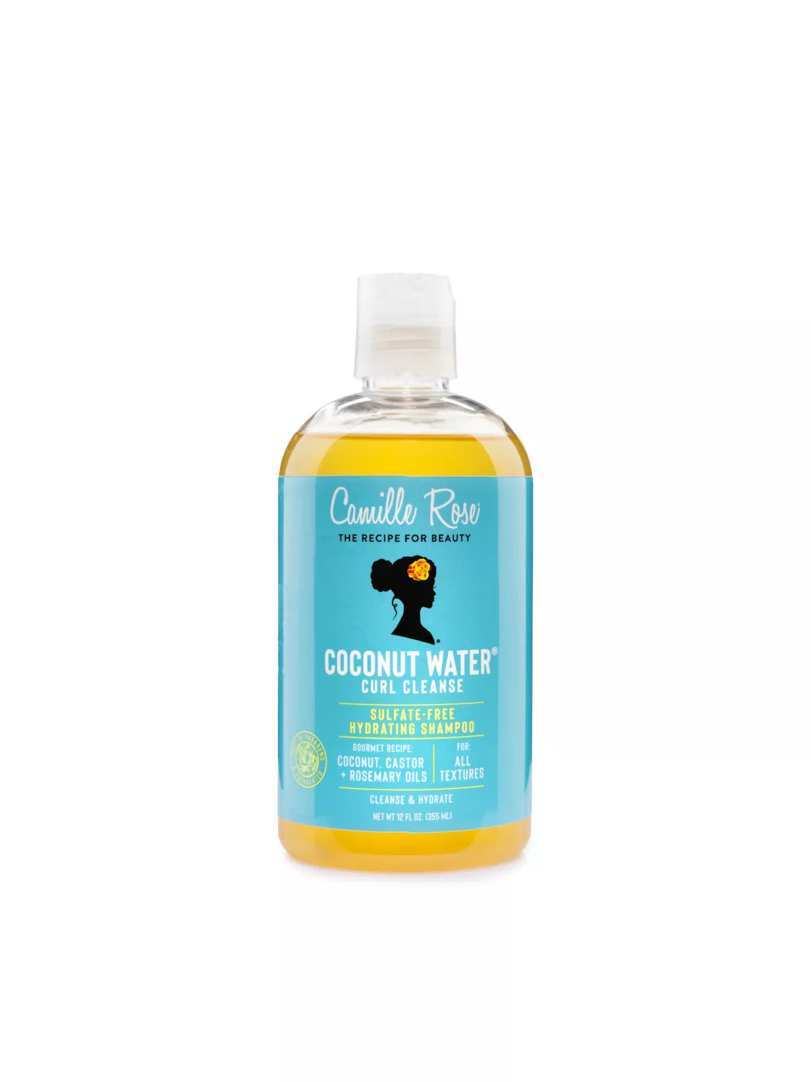 Cavilie Roe coconut water curl cleanser bottle on a white background