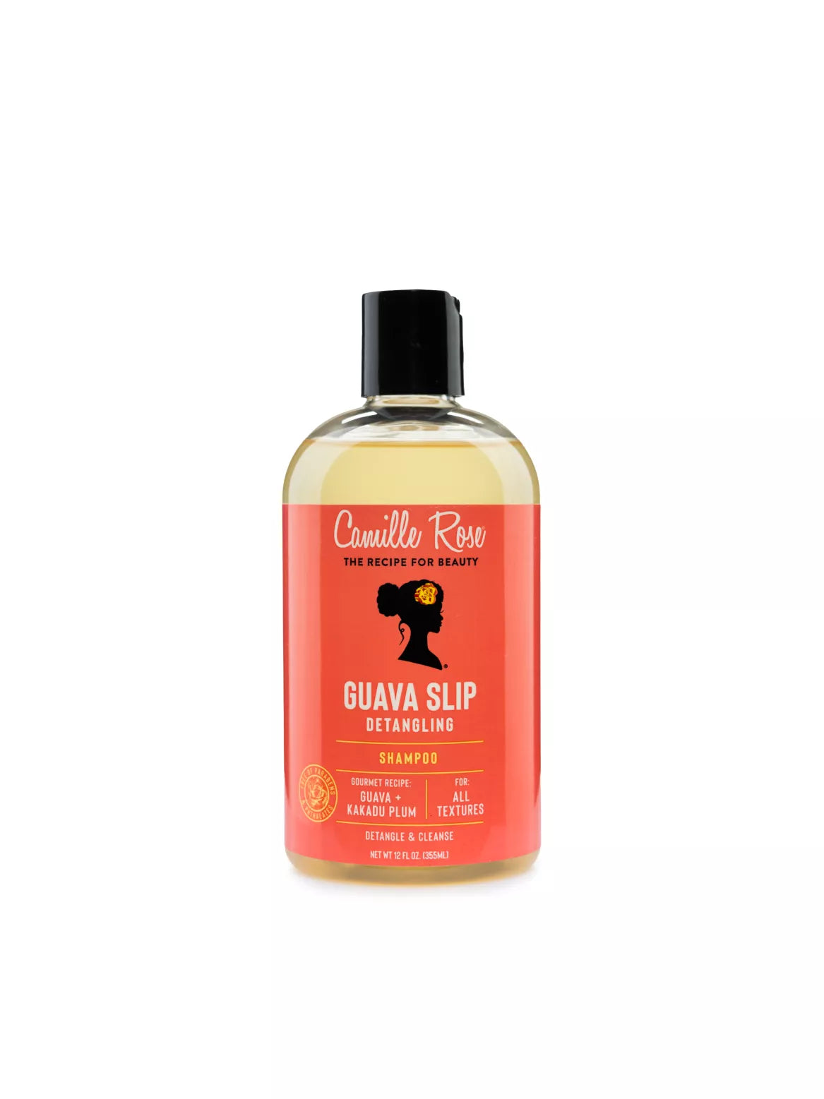 Camille Rose Guava Slip shampoo bottle on a white background
