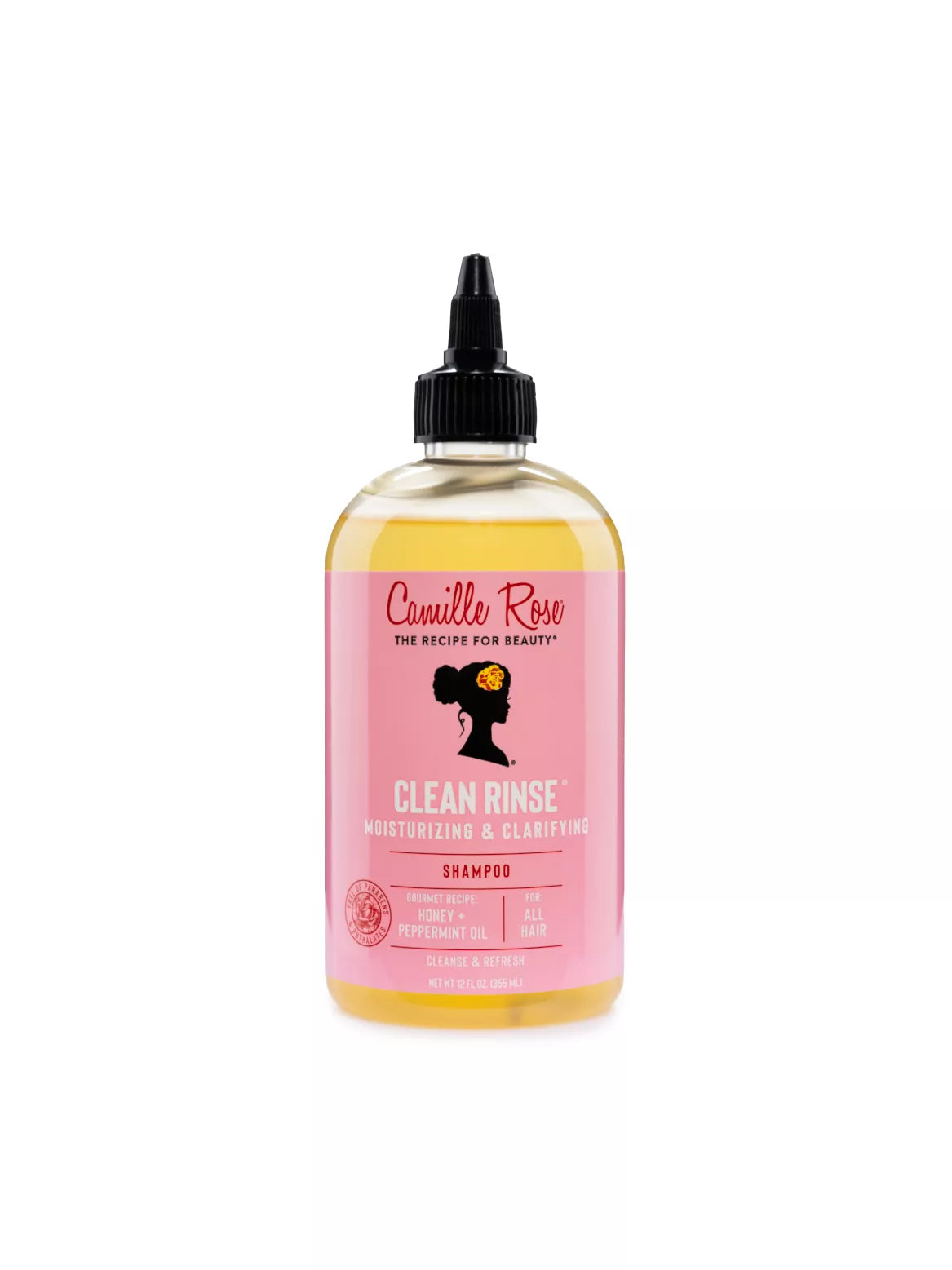 Caville Rose Clean Rinse shampoo bottle on a white background
